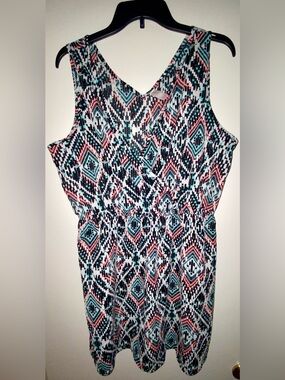 Xhilaration Women's Aztec Print Swim Coverup in Black, White, Teal, Coral